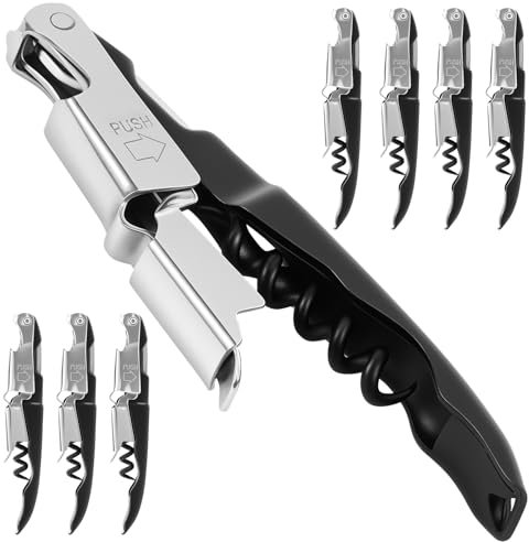 8 apribottiglie per vino con tagliacapsule, cavatappi professionale da cameriere, multifunzione, manuale, accessorio per birra, bar, ristorante, camerieri