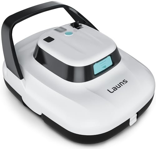 Launs S1 Cordless Robotic Pool Cleaner, Dual Motors & Suction Ports, Automatic Vacuum Lasts up to 90 Min, Self-Parking Ideal for Above Ground Pools