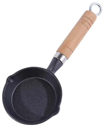 Dinntty Mini Poêle À Frire De 10 Cm, Poêle À Œufs Antiadhésive avec Poignée, Poêle À Huile Résistante À Chaleur, Poêle De Camping Portable pour Cuisinière À Gaz, Plaque À Induction