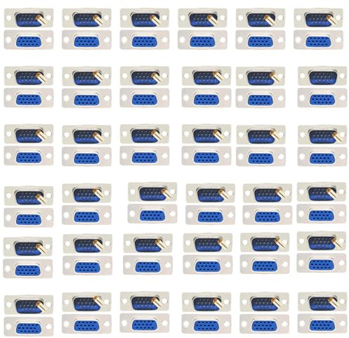 Lsgoodcare RS232 Parallel DB15 Serial Port VGA 15 Pin Stecker Buchse Lötverbinder 3 Reihen D-SUB 15-polige gerade Montage Stecker Buchse Adapter