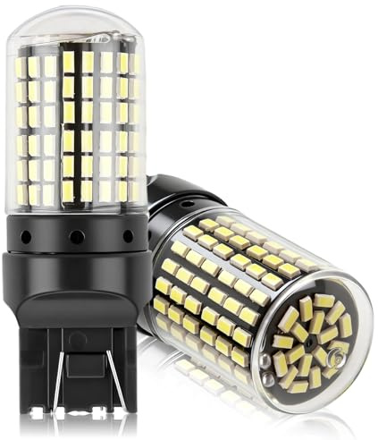 2 Pcs T20 W21W Led Bulb 7443 W21/5W Bulbs 12v-24v Use Bulbs Replacement for Car Reverse Lights Drl Tail Brake Lights Parking Lights Turn Signals