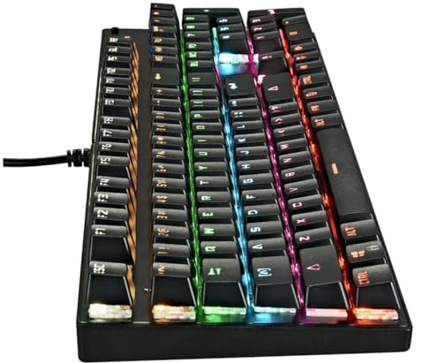 HOMSFOU Clavier Mécanique Rétroéclairé Touches USB pour Ordinateur Bureau Clavier Gamer Ordinateur Électronique