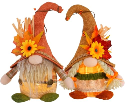 Decorazioni Autunnali, Gnomi Autunnale Con Luci, Peluche Gnomi Addobbi Autunnali, Autunno Decorazioni Casa