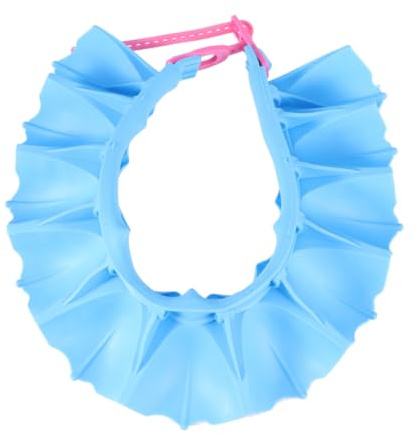 ARTSEWPLY Babyshampoo Schutz Badekappe für Junge Mädchen aus Tpe Wasserabweisend mit Schnellen Wasserablauflöchern Verstellbare Badekappe für Sorgenfreies Schwimmen und Baden in Blau