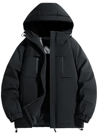 Vhersily Chaqueta de Esquí de Montaña Impermeable Parka de Nieve Cálida Acolchada de Invierno Abrigo de Esquí con Capucha de Invierno Cortavientos Chaqueta de Viaje para Mujer con Bolsillos Ligera