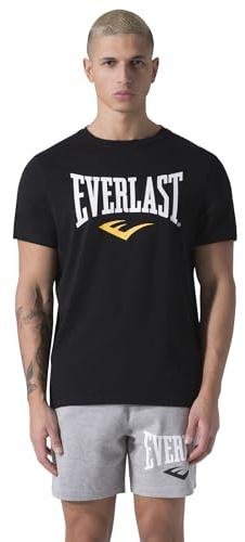 Everlast Men's 2000 Black Boxing T-Shirt – Regular Fit, Crew Neck, Short Sleeves