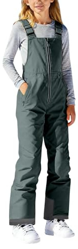 YCBMINGCAN Skihose Kinder Schneehose für Mädchen & Jungen - Warme Thermo Latzhose Gefüttert mit Reißverschluss - Outdoor Winterhose & Snowboardhose mit Verstellbaren Trägern für Ski