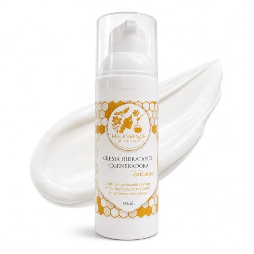 Bee Essence de la Vega Crema Hidratante Facial Miel y Jalea Real 50 ml | Propóleo y karité, textura rica concentrada, piel sensible, rostro cuello escote, día y noche, prebase de maquillaje