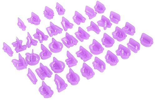 MAJONMMERD 40 St Alfabetsnummer Cookies Cutter Plastkexformsats med Handtag för Bakning och Tårtdekorering 26 Bokstäver 9 Siffror 5 Märken för Barnfamilj DIY