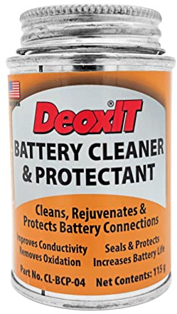 CAIG LABORATORIES DeoxIT Battery Cleaner & Protectant with Brush Lid, 118 g (CL-BCP-04), Pack of 1