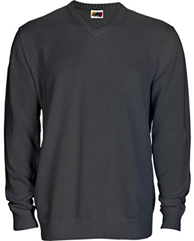 Emilio Fernández Jersey DE Vestir Cuello Pico Hombre Y NIÑO 100% ALGODÓN (XL, Marengo)