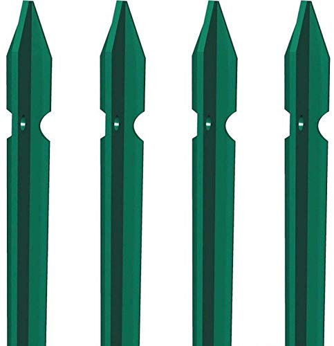 Poste de hierro plastificado verde para vallas de malla metálica (200 cm)