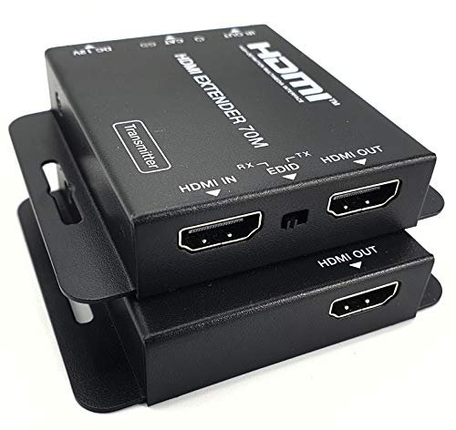 FOURKAY HDMI over CAT5e/6/7 splitter extender. 1080p up to 70m. Loop out splitter on TX. Power over Cable (PoC)
