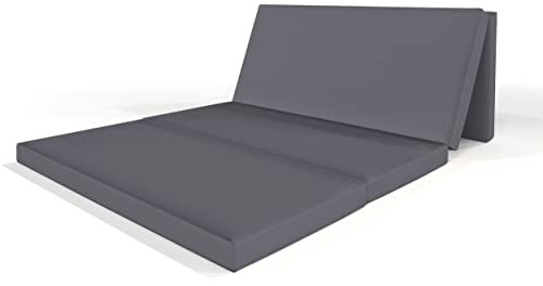 ALOHA Klappmatratze, Gästematratze, 4-teilige Faltmatratze zusammenklappbar Matratze mit Transporttasche Farbe und Größe wählbar (Graphit / 115cm x 195cm x 8cm)