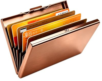 NTEK Slim Aluminum RFID Card Holder, Ultra-Thin Stainless Steel Card Wallet, Men Credit Card Holder Wallet, Men & Women Best Card Protector with 6 Slots