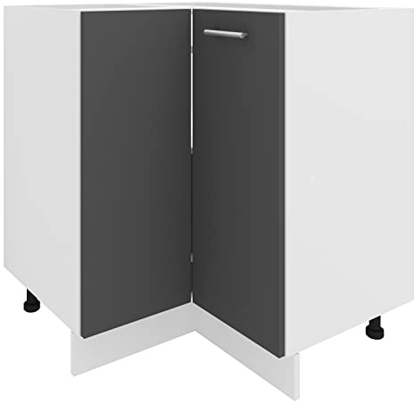 VCM Küchenunterschrank 76x76x82 cm 1 Tür 2 Fächer Modern | Bodennaher Stauraum für Töpfe und Vorräte - Speisekammer und Vorratsraum - für WGs - Holzwerkstoff, stabile Bauweise