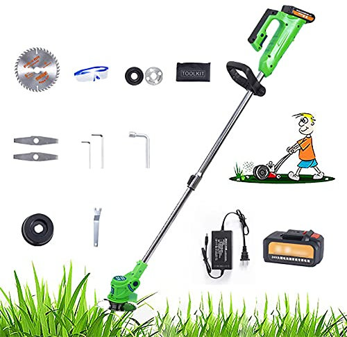 Tosaerba a batteria, con caricabatterie per batterie agli ioni di litio Tagliaerba multifunzione Tagliaerba 36VF Testa ruotabile a 90° Tagliaerba a batteria da giardino per uso domestico