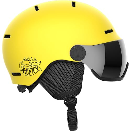 Salomon Orka Visor Kinder Helm Ski Snowboarden, Integrierter Komfort, einfach anzupassende Passform und leicht, Gelb, KL 5659