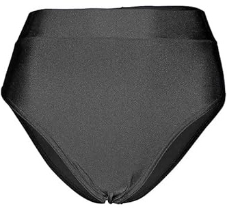 Prime fashion – Glänsande nylonshorts för flickor – heta byxor – hög midja – enkel och stretchig – perfekt för yoga, balett, gymnastik, skola, sportkläder, Svart, 11-12 Years