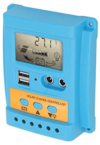Focket 12V / 24V MPPT Solar-Laderegler, Auto-Parameter einstellbare LCD-Display Solar-Panel-Regler, Auto-Batterie-Regler mit Dual-USB-Anschluss für Open, AGM, Gel versiegelte Batterien (50A)