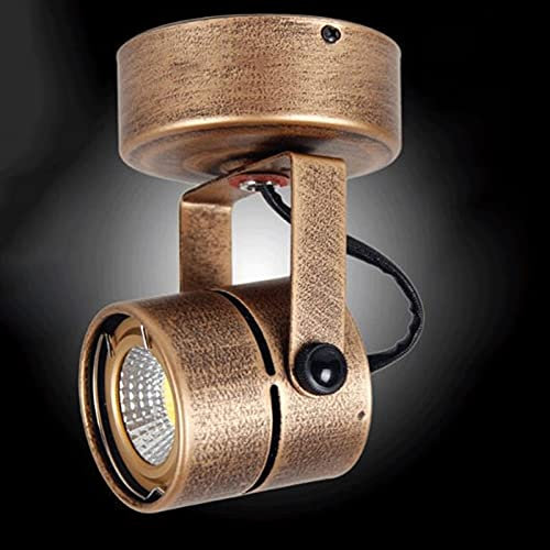 Faretti a LED nordici retrò europei montati Faretti a LED 3W / 5W / 7W Superficie Vetrina Sfondo Parete Led Singola lampada Lampada da soffitto in bronzo per la casa Apparecchio di illuminazione per