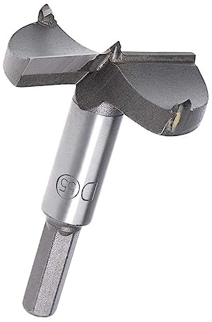 TOP-VIGOR 55mm Forstner Drill Bit, Tungsten Carbide Wood Auger Drill Bit Hole Saw Opener for Woodworking Hinge Hole Drilling Boring Bit Cutter Grey