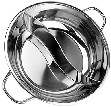 Marmites chaudes en acier inoxydable de qualité alimentaire avec séparateur pour cuisinière à induction, double face, soupe, cuisine, casseroles en acier inoxydable, ensemble de casseroles et poêles