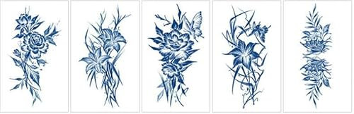 Pflanzlicher Semipermanenter Saft-Tattoo-Aufkleber, Kreuz-Männer Und Frauen, Halber Arm-Linien-Tattoo, Wasserdichtes Tattoo
