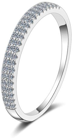 KnSam Trauringe Weißgold 585 14 Karat, 0.23ct Labor Erstellt Diamant Diamantring Klassiker Rund Design, 14K Gold Verlobungsring Echter Schmuck für Damen, Gr.51 (16.2)