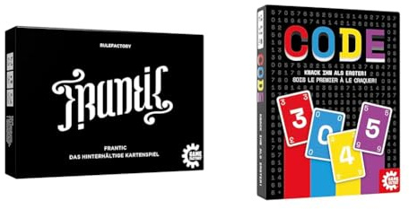Game Factory 646224, Frantic, das hinterhältige Kartenspiel, deutsche Version & 646301, Code, Kartenspiel für Erwachsene und Kinder ab 8 Jahren, 2-8 Spieler