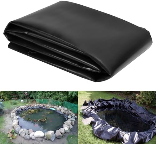 Teichfolie, 20 mm HDPE Teichfolien für Außenteiche, 10 x 4,6 m große Größe Kunststoffteich für Gartenlandschaft, Aquakultur, Teich, Baustelle