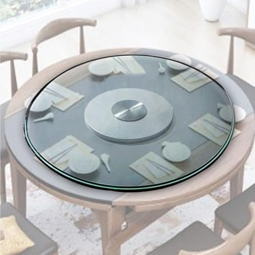 QSPNVFB 85cm Piatto Girevole in Vetro, Grande Lazy Susan Vassoio da Portata, 60cm 80cm Rotonda Giradischi Piatto da Portata Girevole per Tavolo da Pranzo(100cm(39inch))