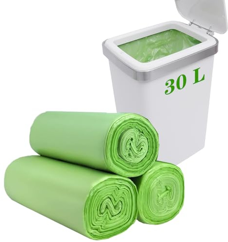 Bamyko 30 l Müllbeutel, biologisch abbaubar, dick, robust, kompostierbare Müllbeutel (30 l)