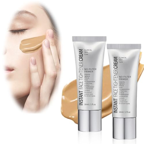 2 PCS Base Raffermissante pour le Visage, Base de Teint Lissante de Pores, Base Instantanée pour le Visage, Base de Maquillage Teint Unifié, Professional Makeup Pore Filler Primer Base, 30ml*2
