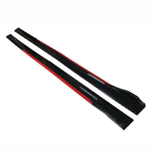 WBWBB Auto Seitenschweller für BMW F32 G22 F36 F33 G23 G26 E60 F10 G30 F07 F11, Seitenrock Flügel Diffusor Splitter Trittbretter Anticrash Bodykit Kratzfest kollisionssicher,A-Black+Red