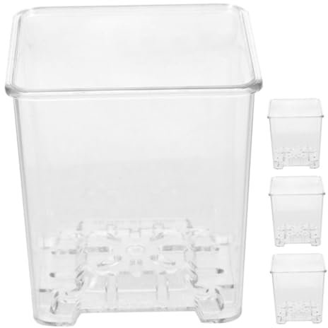 YARNOW 4pièces Pots Orchidées Transparents pour Aération Idéals pour Plantes Intérieur Et Extérieur
