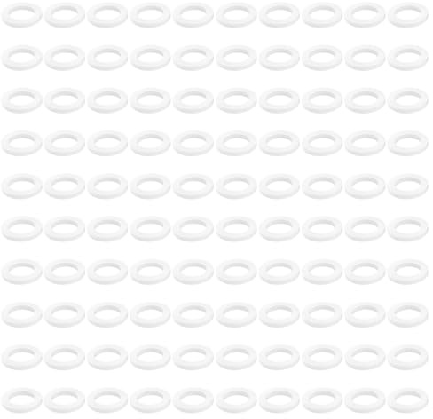 YIXISI 100 Pezzi 10.2x15x2 mm Rondelle per Cerniere Porte, Anelli di Plastica per Cerniere per Porte, Anelli per Porte Camera Rondelle, Rondelle Della Porta, per Cerniere Porte, Bianco Nylon
