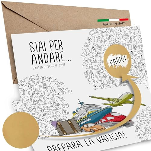 SIMAITALIA Biglietto Viaggio Sorpresa per Occasioni Speciali da Grattare - Divertente Regalo per Viaggiatori Personalizzabile