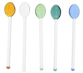 6 cucchiaini da caffè in vetro da 13 cm, cucchiaini da mescolare per tè, cocktail, frappè, bevande fredde, casa, bar, feste