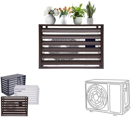 Pxkmouy 100*70*50cm cubre aire acondicionado exterior funda aire acondicionado cubre protector Exterior Para Aire Acondicionado Cubierta Rejilla Exterior De Aluminio Soporte Resistente a la intemperie