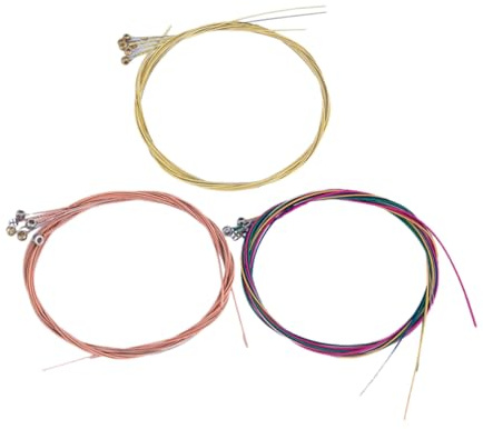 INOOMP 3sätze Gitarrensaiten Für Akustikgitarre Mit Glatten Metallsaiten Ersatz Für Musikinstrumente Kupfer Und Messing Gefertigt Für Klaren Klang