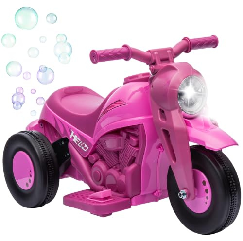 AIYAPLAY Moto Électrique Enfants 3 Roues 6 V 3 km/h 2 à 5 Ans Rose