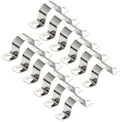 12 Pezzi U-Fascette Stringitubo Acciaio Inox 304, Morsetti per Tubi Ø12mm, Fissaggio Tubi Gas, Acqua e Cavi, Installazione Facile