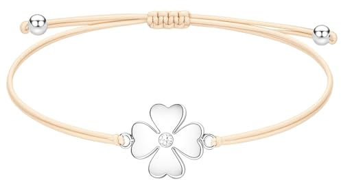 anyts Kleeblatt Armband,Glücksarmband Damen,Glücksbringer Prüfung Größenverstellbares Armkettchen für Mädchen & Frauen,Armbänder Damen,Selfmade Kleeblatt Glücksarmband Freundschaftsketten