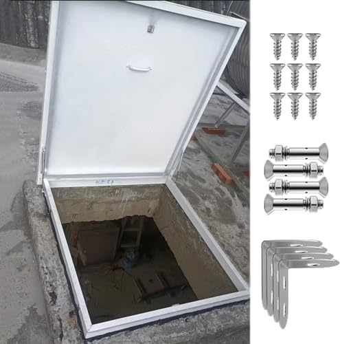 EXCLURA Escotilla de Techo Puerta de Acceso para Techo Plano Comercial, Ventana de Trampilla de Techo con Pernos, Tapa de Trampilla de Acceso a Loft para Patio de Casa, Puerta(31.5x31.5(80x80cm))