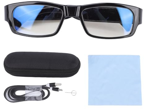 WOHPNLE Germes de caméra pour l'action Sportive, Lunettes d'enregistrement vidéo 1080p avec Objectif Grand Angle, caméra d'action légère pour Le vélo, activités de Plein air