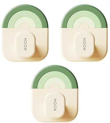 Gancio per bastone – Set di 3 supporti rimovibili autoadesivi da parete, forte impermeabile gancio riutilizzabile per organizzare la casa | doccia bagno porta soffitto cucina finestra soggiorno