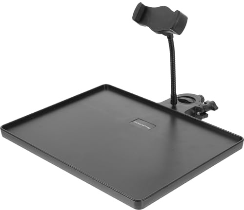 DECHOUS Soporte para Teléfono Bandeja Grande y Abrazadera Blanda Soporte para Tarjeta de Sonido Bandeja para Transmisiones y Grabaciones Compatible Trípodes de Pie