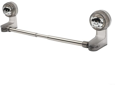 BlesConi Porta asciugamani con ventosa, 30-60 cm, espandibile, in acciaio inox, per asciugamani, scarpe, abbigliamento