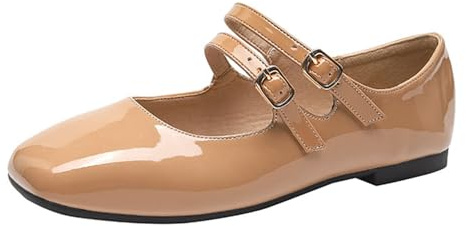 Bailarina - Zapatos planos para mujer, estilo balerina, elegantes, con hebilla plana, punta redonda, cómodos y elegantes